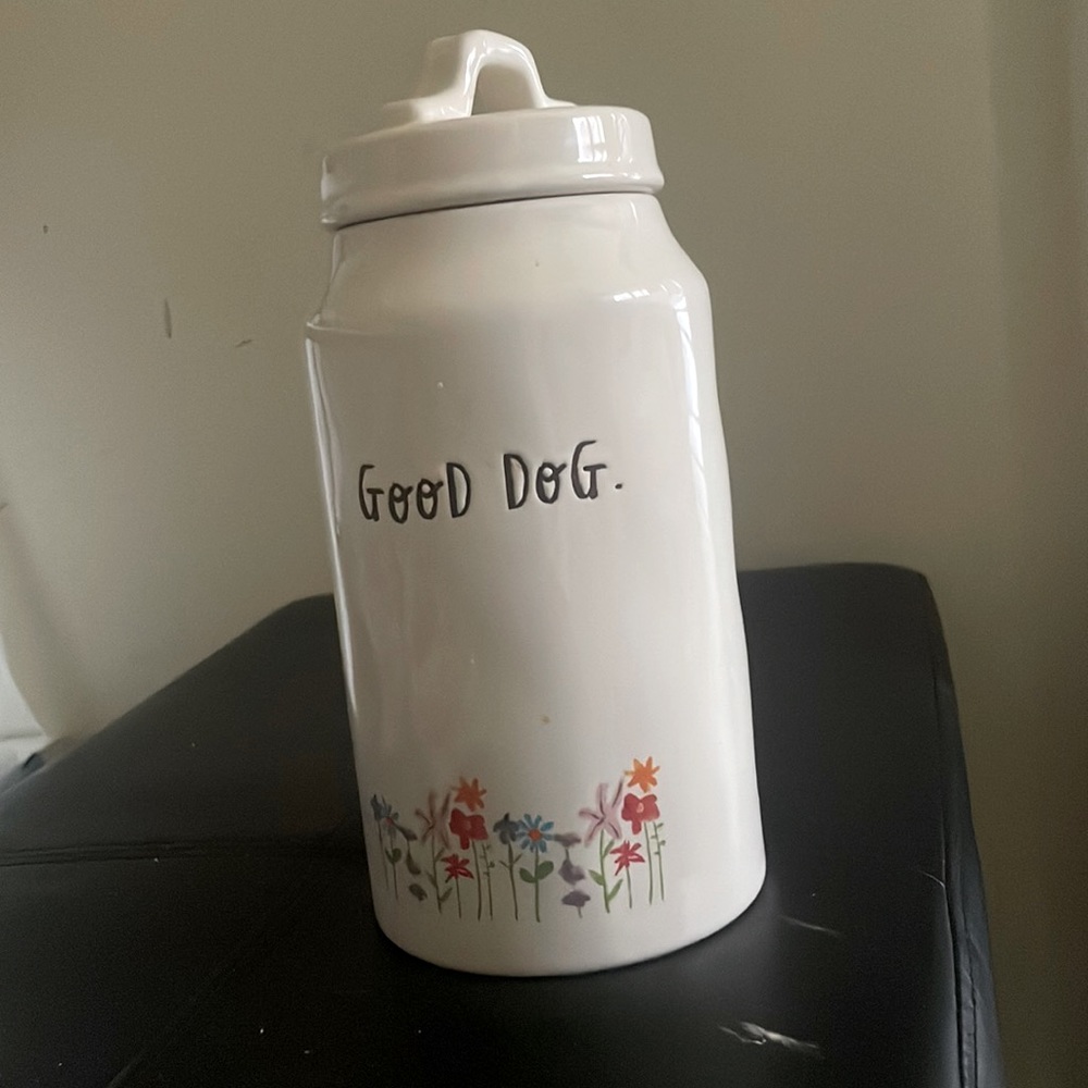 Rae Dunn dog treat holder